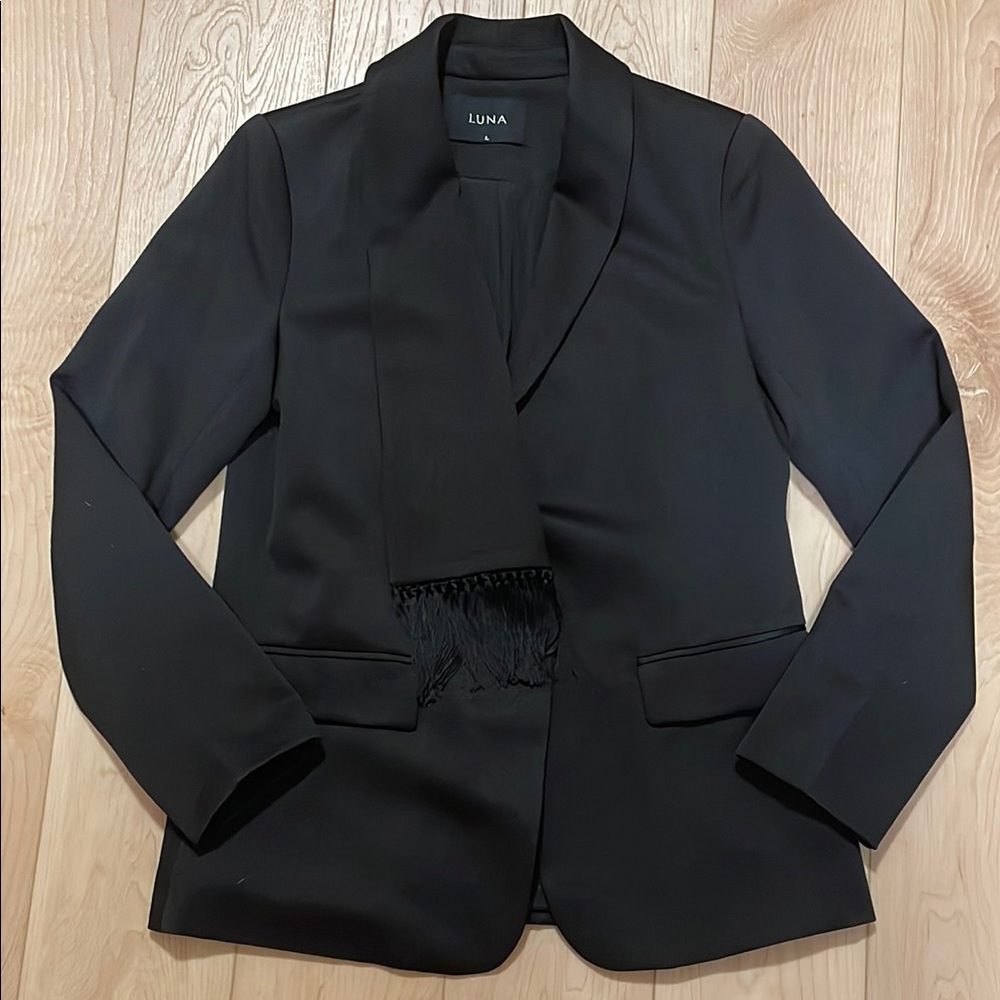 Luna Blazer with Fringe Detail, sz L